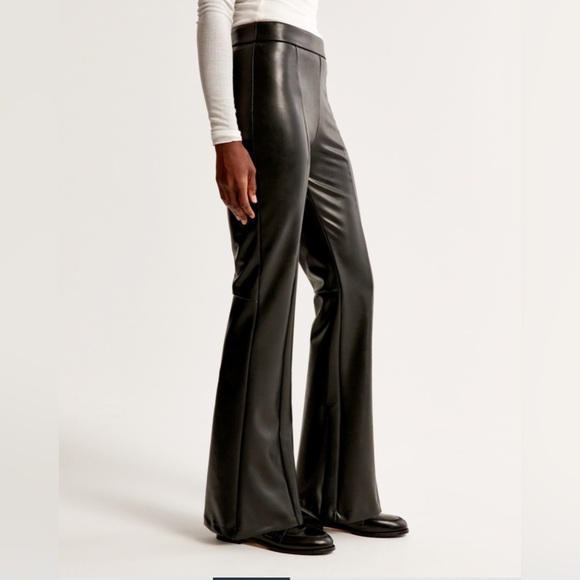Abercrombie Vegan Leather Flare Pants - Picture 5 of 7